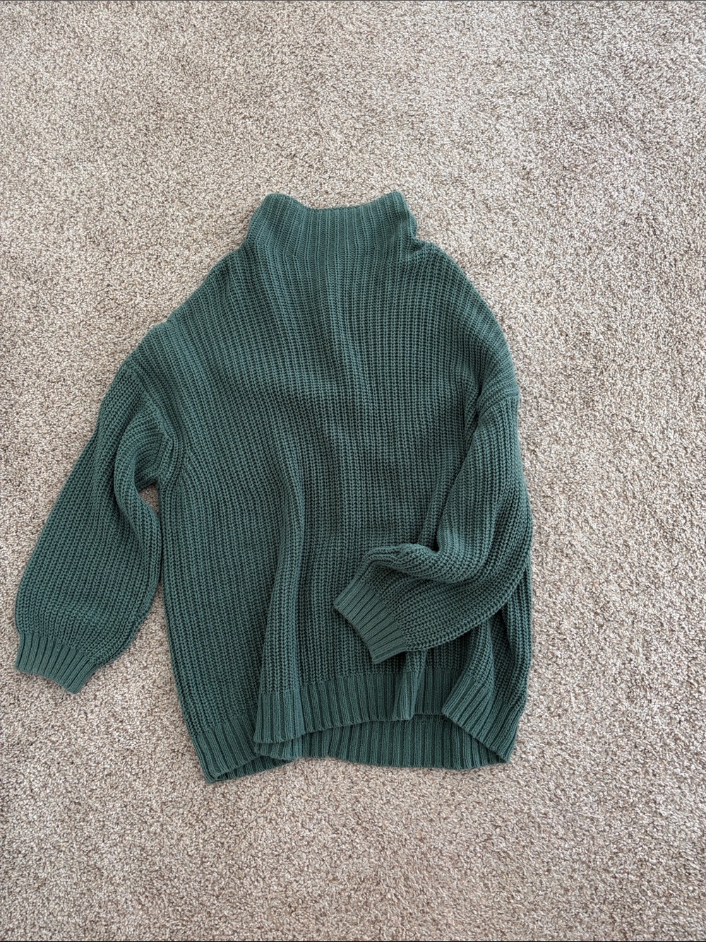 American Eagle Outfitters Forest Green Ribbed Turtleneck Sweater